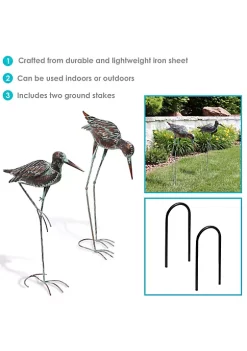 Best Sale 🧨 Patina Crane Set of 2 Outdoor Metal Garden Statues - 29.5 in by Sunnydaze Decor 🥰 -Sunnydaze Decor Shop Belk 3377
