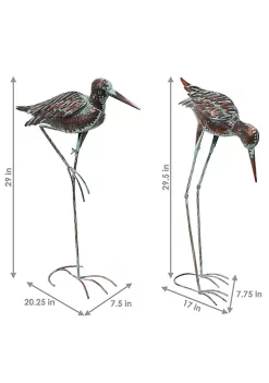Best Sale 🧨 Patina Crane Set of 2 Outdoor Metal Garden Statues - 29.5 in by Sunnydaze Decor 🥰 -Sunnydaze Decor Shop Belk 3378