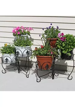 Coupon 👍 Sunnydaze French Lily Design Three Tiered Plant Stand - 22 Inch - Set of 2 by Sunnydaze Decor 🔔