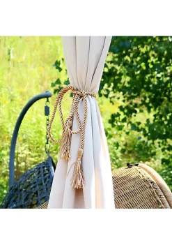 Discount 🎁 Indoor/Outdoor Rope Curtain Tiebacks - Copper - Set of 4 by Sunnydaze Decor ❤️ -Sunnydaze Decor Shop Belk 340