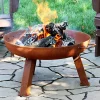 Promo 😉 24 in Small Rustic Cast Iron Fire Pit Bowl with Stand by Sunnydaze Decor 🎉 -Sunnydaze Decor Shop Belk 3421