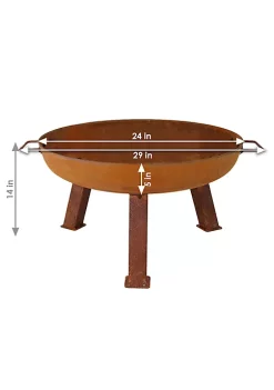 Promo 😉 24 in Small Rustic Cast Iron Fire Pit Bowl with Stand by Sunnydaze Decor 🎉 -Sunnydaze Decor Shop Belk 3425