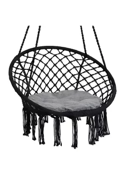 Cheapest ๐ Macrame Hammock Chair with Tassels and Cushion - Black/Gray by Sunnydaze Decor ๐ 9 Cheapest ๐ Macrame Hammock Chair with Tassels and Cushion - Black/Gray by Sunnydaze Decor ๐ -Sunnydaze Decor Shop Belk 3428