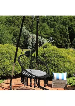 Cheapest ๐ Macrame Hammock Chair with Tassels and Cushion - Black/Gray by Sunnydaze Decor ๐ 13 Cheapest ๐ Macrame Hammock Chair with Tassels and Cushion - Black/Gray by Sunnydaze Decor ๐ -Sunnydaze Decor Shop Belk 3432