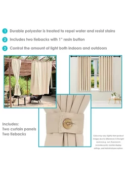 Budget 💯 Room Darkening Curtain Panel - Beige - 100 in x 84 in - Set of 2 by Sunnydaze Decor ⌛ -Sunnydaze Decor Shop Belk 3447