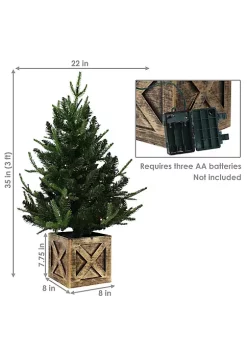 Promo 🛒 Farmhouse Indoor Pre-Lit Artificial 🎁 Christmas Tree - 3 ft by Sunnydaze Decor 😍 -Sunnydaze Decor Shop Belk 345