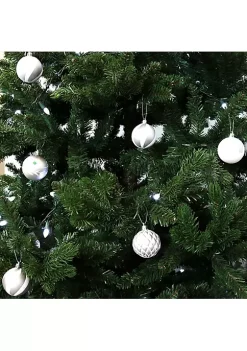 Best Sale โญ Holiday Glitter 30-Piece Ornament Set - 60 mm - White/Silver by Sunnydaze Decor ๐