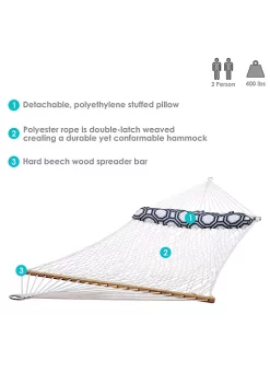 Promo ๐คฉ Large Polyester Rope Hammock with Spreader Bar and Pillow - White by Sunnydaze Decor โญ 11 Promo ๐คฉ Large Polyester Rope Hammock with Spreader Bar and Pillow - White by Sunnydaze Decor โญ -Sunnydaze Decor Shop Belk 3470