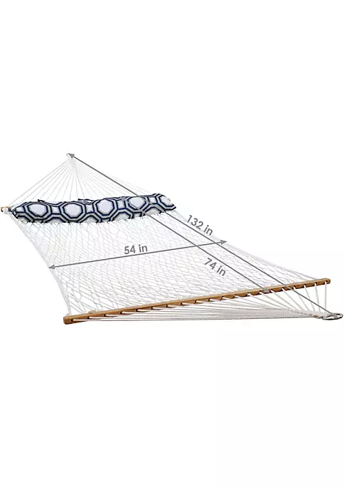 Promo ๐คฉ Large Polyester Rope Hammock with Spreader Bar and Pillow - White by Sunnydaze Decor โญ 7 Promo ๐คฉ Large Polyester Rope Hammock with Spreader Bar and Pillow - White by Sunnydaze Decor โญ - Image 5