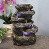 Deals 🔥 Stone Falls Polyresin 6-Tier Indoor Fountain with LED - 15 in by Sunnydaze Decor ✔️ -Sunnydaze Decor Shop Belk 3473