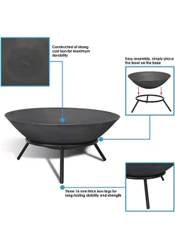 Cheap 👏 22 in Raised Cast Iron Fire Pit Bowl with Stand by Sunnydaze Decor 👏 -Sunnydaze Decor Shop Belk 3494