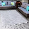 Wholesale 🔥 Sunnydaze Artistic Storms Outdoor Patio Area Rug in Iced Silver - 5 x 7 Foot by Sunnydaze Decor ❤️