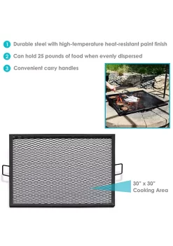 Brand new ❤️ 30 in Square Steel X-Marks Fire Pit Cooking Grill with Handles by Sunnydaze Decor 😉 -Sunnydaze Decor Shop Belk 3540