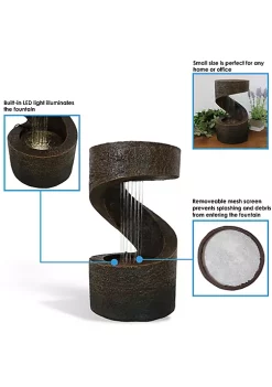 Buy 🛒 Winding Showers Polyresin Indoor Water Fountain with LED - 13 in by Sunnydaze Decor 🤩 -Sunnydaze Decor Shop Belk 3546