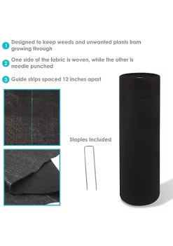 Flash Sale 🌟 4 ft x 100 ft Polypropylene Woven Landscape Fabric and 30 Staples by Sunnydaze Decor 🔥 -Sunnydaze Decor Shop Belk 3556