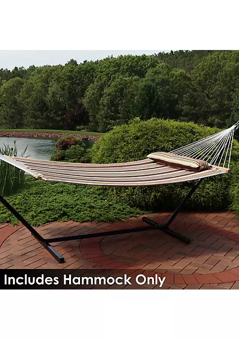 Deals 🎁 2-Person Quilted Fabric Hammock with Spreader Bars - Sandy Beach by Sunnydaze Decor 😀 8 Deals 🎁 2-Person Quilted Fabric Hammock with Spreader Bars - Sandy Beach by Sunnydaze Decor 😀 - Image 6