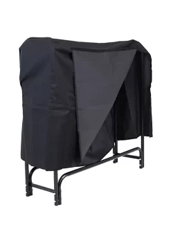 Coupon 🌟 4 ft Powder-Coated Steel Firewood Log Rack with Black Cover by Sunnydaze Decor 🎉 -Sunnydaze Decor Shop Belk 3572