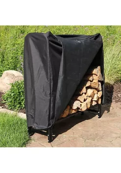 Coupon 🌟 4 ft Powder-Coated Steel Firewood Log Rack with Black Cover by Sunnydaze Decor 🎉 -Sunnydaze Decor Shop Belk 3576