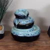 Deals ❤️ Modern Textured Bowls Ceramic Indoor 3-Tier Water Fountain - 7 in by Sunnydaze Decor 🧨