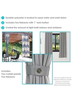 Discount 😀 Simple Outdoor Curtain Panel - Gray - 52 in x 84 in - Set of 2 by Sunnydaze Decor 🛒 -Sunnydaze Decor Shop Belk 3609