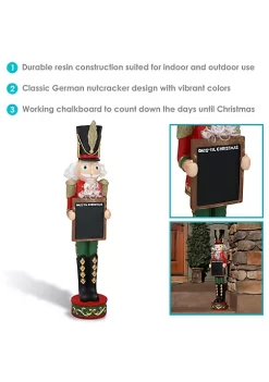 Wholesale 🌟 Friedrich Indoor/Outdoor Nutcracker with Chalkboard Sign - 36 in by Sunnydaze Decor 😍 -Sunnydaze Decor Shop Belk 361
