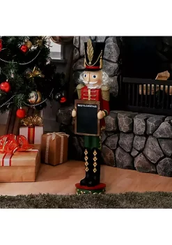 Wholesale 🌟 Friedrich Indoor/Outdoor Nutcracker with Chalkboard Sign - 36 in by Sunnydaze Decor 😍 -Sunnydaze Decor Shop Belk 362