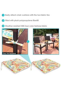 Best deal 🎉 Outdoor Square Seat Cushion - 17 in - Tropical Paisley - Set of 2 by Sunnydaze Decor 👏 -Sunnydaze Decor Shop Belk 3627