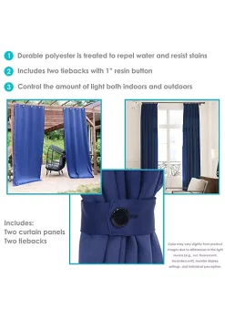 Hot Sale 😀 Outdoor Blackout Curtain Panel - Blue - 52 in x 120 in - Set of 2 by Sunnydaze Decor 😉 -Sunnydaze Decor Shop Belk 3638