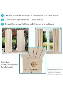Flash Sale 🎁 Room Darkening Curtain Panel - Beige - 52 in x 108 in - Set of 2 by Sunnydaze Decor 😀 -Sunnydaze Decor Shop Belk 3644