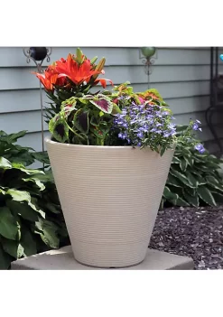 Promo 🥰 16 in Walter Polyresin Planter with UV-Resistance - Beige by Sunnydaze Decor ✔️