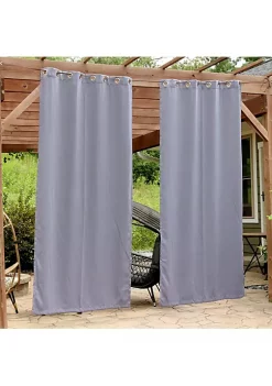 Coupon 😍 Outdoor Blackout Curtain Panel - Gray - 52 in x 108 in - Set of 2 by Sunnydaze Decor 🤩 -Sunnydaze Decor Shop Belk 3664