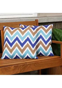 Promo 😀 Sunnydaze 2 Outdoor Decorative Throw Pillows - 17 x 17-Inch - Chevron Bliss by Sunnydaze Decor ❤️