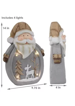 Hot Sale 🎉 Santa Claus Indoor Pre-Lit LED 🔔 Christmas Statue - 14 in by Sunnydaze Decor ⌛ -Sunnydaze Decor Shop Belk 367