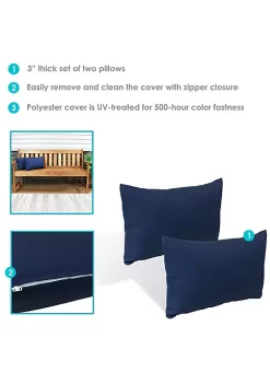 Best reviews of 🎉 Outdoor Lumbar Throw Pillow - Navy - Set of 2 by Sunnydaze Decor 🌟 -Sunnydaze Decor Shop Belk 3674