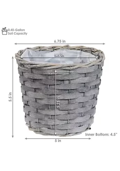 Flash Sale 😀 6.75 in Rattan Wicker Basket Planters with Lining - Set of 5 by Sunnydaze Decor ⌛ -Sunnydaze Decor Shop Belk 3681