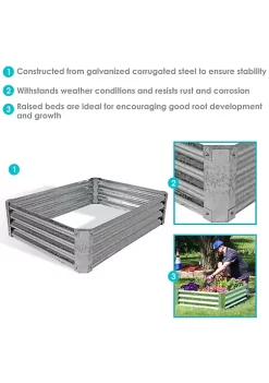 Brand new ✔️ Galvanized Steel Rectangle Raised Garden Bed - Gray - 48 in by Sunnydaze Decor ✔️ -Sunnydaze Decor Shop Belk 3686