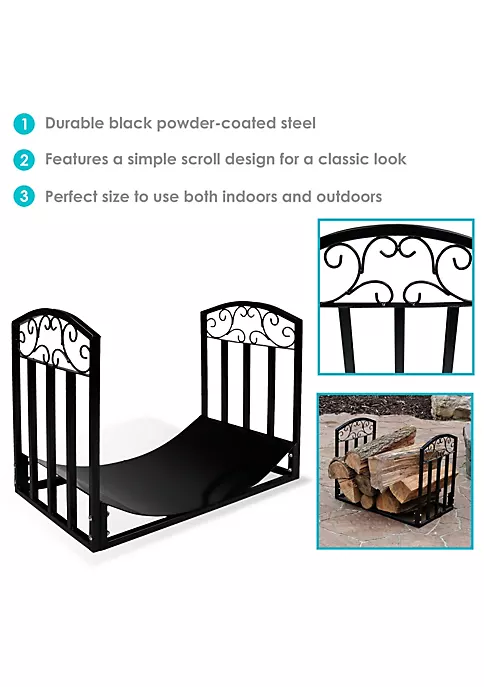 Cheapest 👏 2 ft Designer Steel Firewood Log Rack - Black by Sunnydaze Decor ⭐ 6 Cheapest 👏 2 ft Designer Steel Firewood Log Rack - Black by Sunnydaze Decor ⭐ - Image 4
