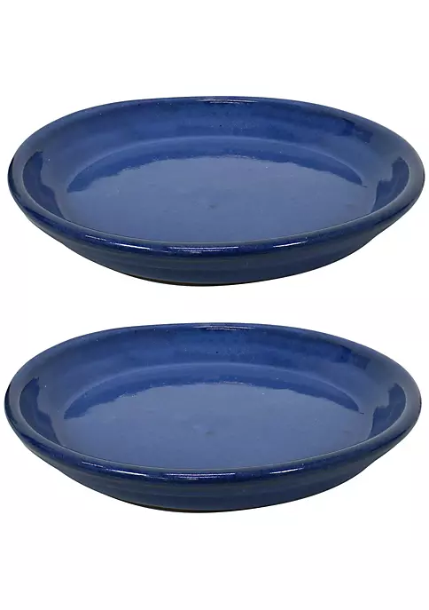 Discount ๐ 9 in Glazed Ceramic Flower Pot/Plant Saucer - Blue - Set of 2 by Sunnydaze Decor ๐ฅ 4 Discount ๐ 9 in Glazed Ceramic Flower Pot/Plant Saucer - Blue - Set of 2 by Sunnydaze Decor ๐ฅ - Image 2