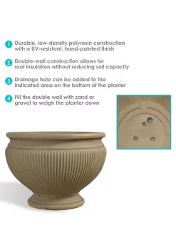Brand new 🧨 Sunnydaze Elizabeth Outdoor Flower Pot Planter - Beige - 16-Inch - Single by Sunnydaze Decor 🌟 -Sunnydaze Decor Shop Belk 3734