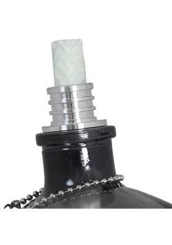 Best Pirce ⌛ Glass/Aluminum Grinning Skull Tabletop Torches - Black - Set of 2 by Sunnydaze Decor 🔥 -Sunnydaze Decor Shop Belk 3745