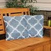 Flash Sale 🎉 Indoor/Outdoor Square Throw Pillow - 16 in - Blue Quatrefoil by Sunnydaze Decor ❤️