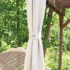 Flash Sale 🔔 Indoor/Outdoor Polyester Curtain Tiebacks - Beige - Set of 4 by Sunnydaze Decor 🎉 -Sunnydaze Decor Shop Belk 375