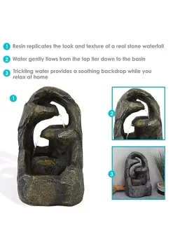 Flash Sale 😉 Sunnydaze Cavernous Rock Tiers Indoor Tabletop Water Fountain - 12-Inch by Sunnydaze Decor ⭐ -Sunnydaze Decor Shop Belk 3757