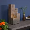 Budget 😍 Sunnydaze Faux Wooden Tiered Columns Tabletop Water Fountain with LED - 13-Inch by Sunnydaze Decor 👍