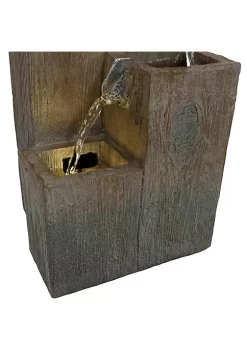 Budget 😍 Sunnydaze Faux Wooden Tiered Columns Tabletop Water Fountain with LED - 13-Inch by Sunnydaze Decor 👍 -Sunnydaze Decor Shop Belk 3762
