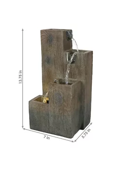 Budget 😍 Sunnydaze Faux Wooden Tiered Columns Tabletop Water Fountain with LED - 13-Inch by Sunnydaze Decor 👍 -Sunnydaze Decor Shop Belk 3764
