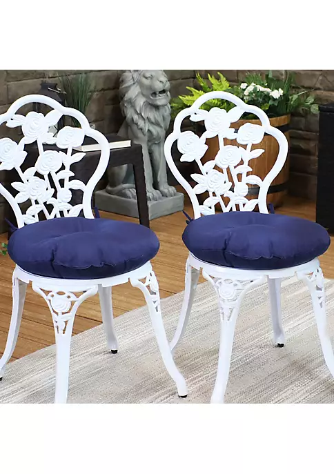 Cheap ✨ Outdoor Round Bistro Seat Cushions - Blue - Set of 2 by Sunnydaze Decor 😍 3 Cheap ✨ Outdoor Round Bistro Seat Cushions - Blue - Set of 2 by Sunnydaze Decor 😍