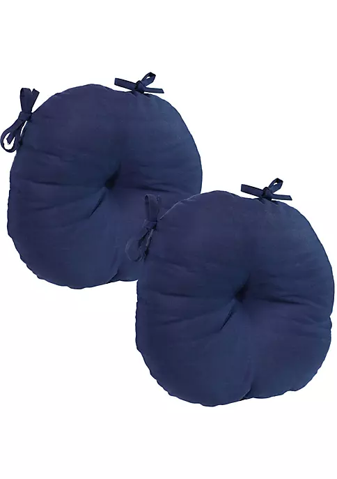 Cheap ✨ Outdoor Round Bistro Seat Cushions - Blue - Set of 2 by Sunnydaze Decor 😍 4 Cheap ✨ Outdoor Round Bistro Seat Cushions - Blue - Set of 2 by Sunnydaze Decor 😍 - Image 2