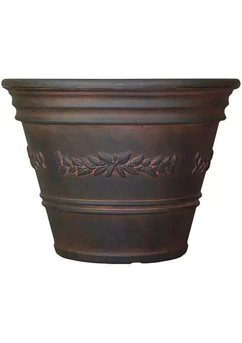 Outlet ❤️ 13 in Laurel Dual-Wall Polyresin Planter and UV-Resistance - Rust by Sunnydaze Decor ❤️ 4 Outlet ❤️ 13 in Laurel Dual-Wall Polyresin Planter and UV-Resistance - Rust by Sunnydaze Decor ❤️ - Image 2