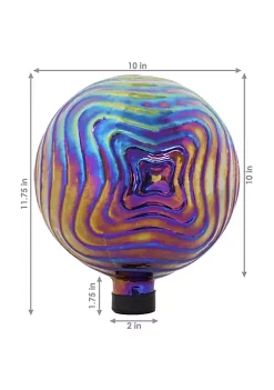 Best Sale 🧨 Blue, Purple and Gold Rippled Glass Gazing Globe - 10 in by Sunnydaze Decor 👏 -Sunnydaze Decor Shop Belk 3792